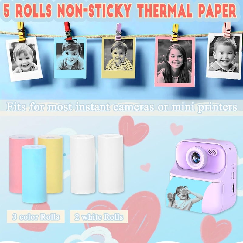 OMGFUNAA 10 Rolls 2-in-1 Mini Printer Paper - 5 Sticky Rolls & 5 Plain Rolls Compatible with M02/T02 Printers(Remove Inner Paper Holder), Thermal Sticker Paper for Photos, Lists, Study Notes & Scrapbooking - Image 5